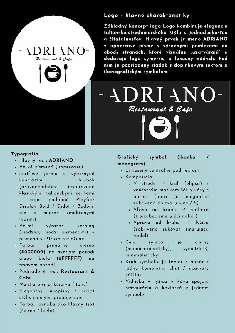 Building a restaurant brandbook from scratch: Adriano case study
